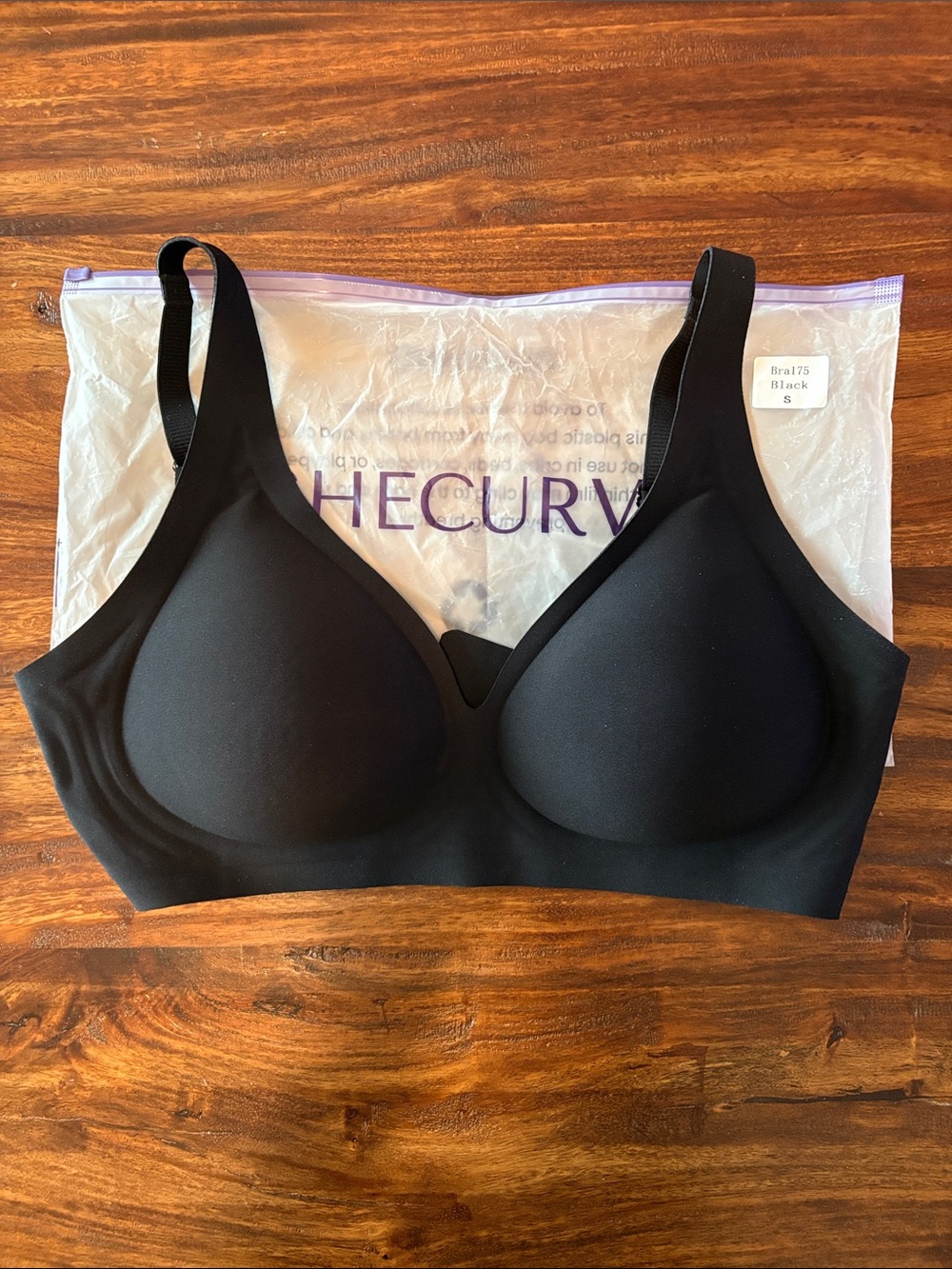Shecurve Seamless Black Wireless Bra